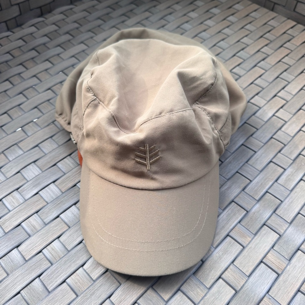 Coolibar Unisex Zippered UPF Ear Flap‎ Panel Outdoor Hat Cap Tan